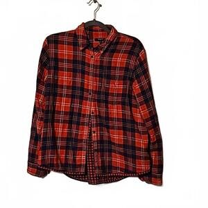 Madewell Ember Red Plaid Button Down Shirt M